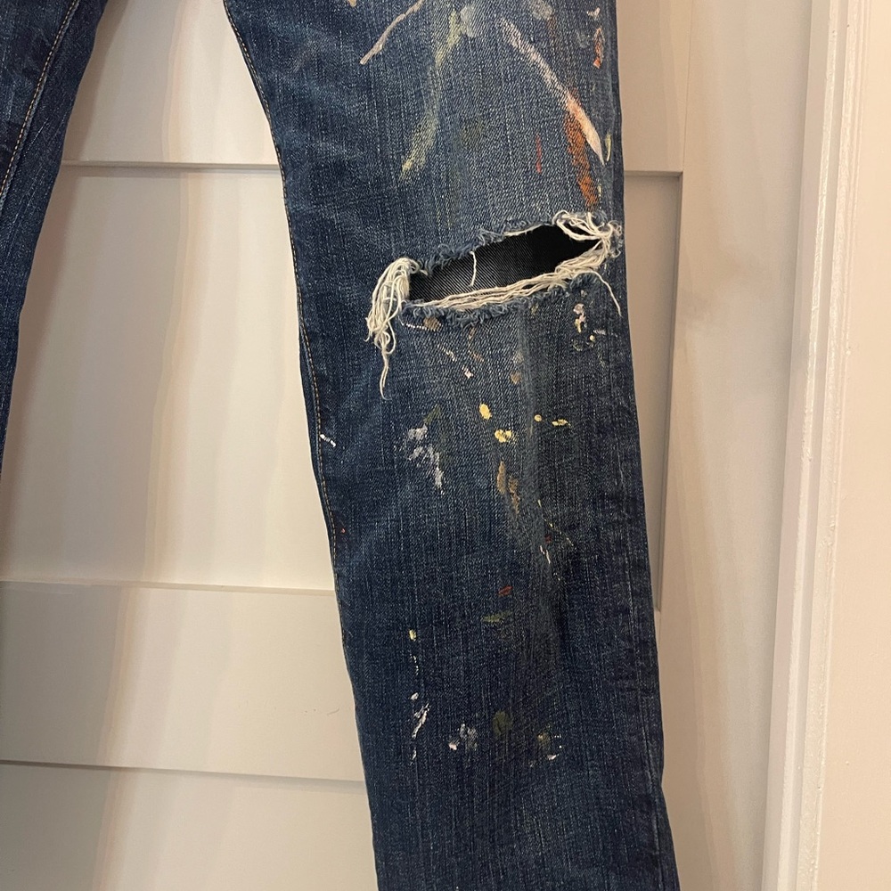 Ralph Lauren Denim & Supply Women’s Jeans 26 Distressed Paint Splatter Destroyed - Picture 3 of 9